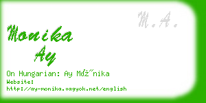 monika ay business card